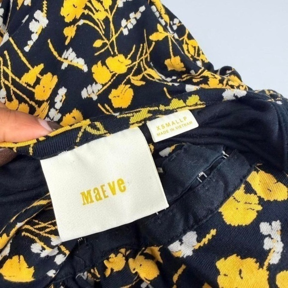 Yellow and Black Maeve Anthropologie Floral Mini Dress - Picture 7 of 7